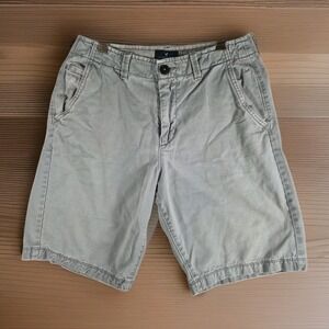 Vintage Y2K American Eagle Men's Size 30 Long Chino Shorts Gray Green Skate